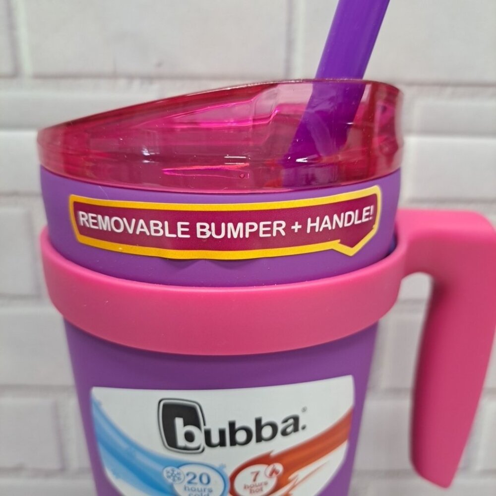 Bubba Envy-S Stainless Steel 32 oz. Tumbler Removable Handle & Bumper Purple - Picture 3 of 6